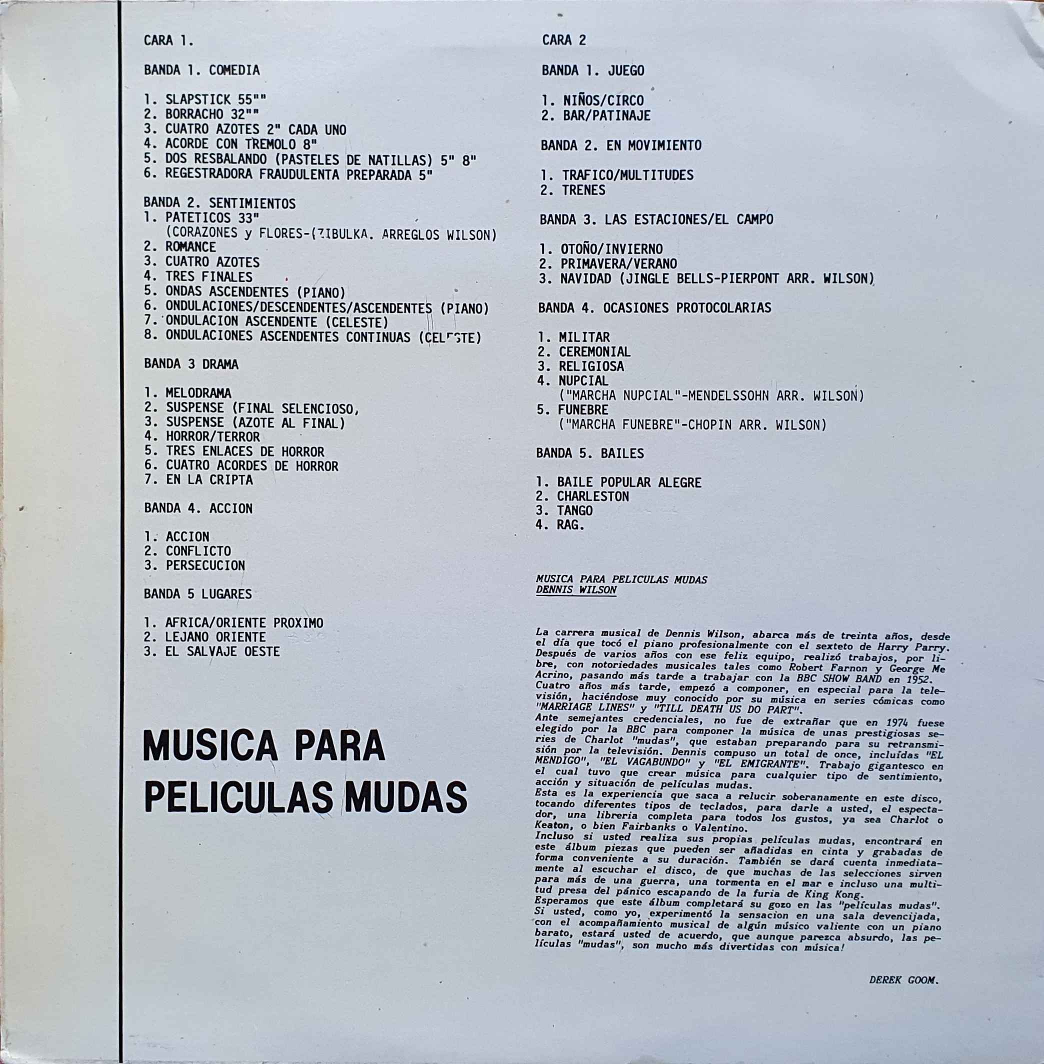 Picture of 51.0126 Efectos de sonido - Musica Para Peliculas Mudas by artist Various from the BBC records and Tapes library
